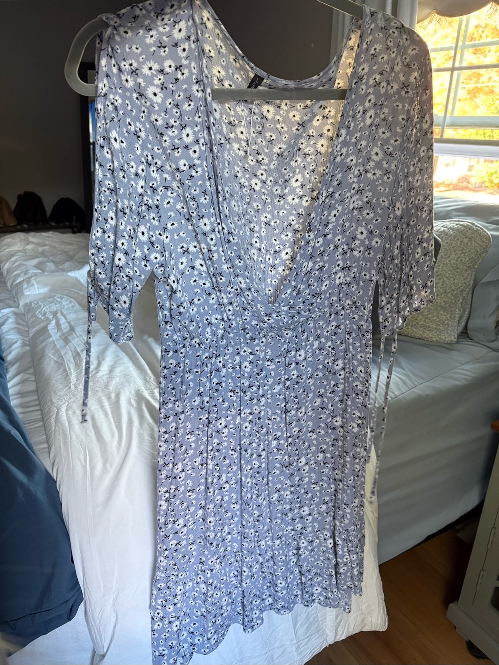 Blue floral midi dress